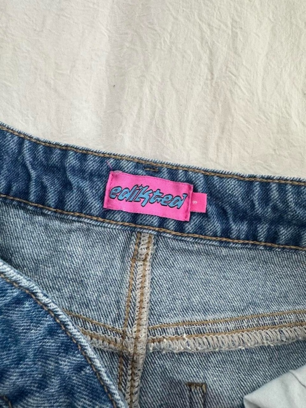 Edikted Low Rise Jean Skirt - Picture 5 of 8